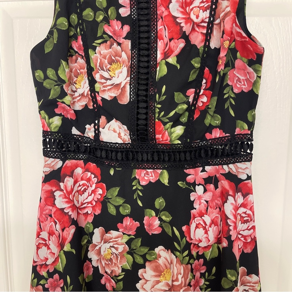 Disney Princess Black and Pink Floral Dress - Picture 4 of 12